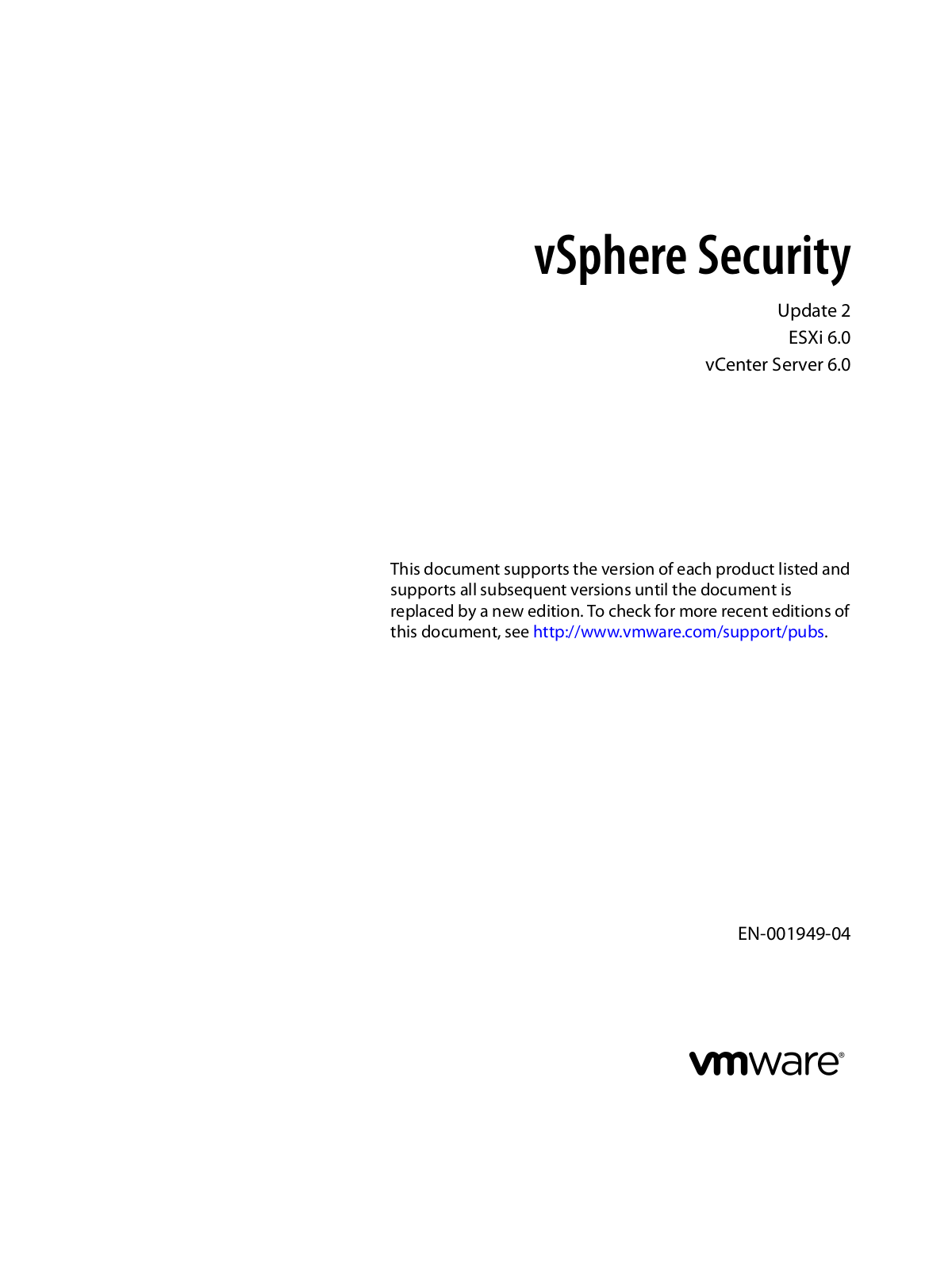 VMware ESXI - 6.0.3 User Manual