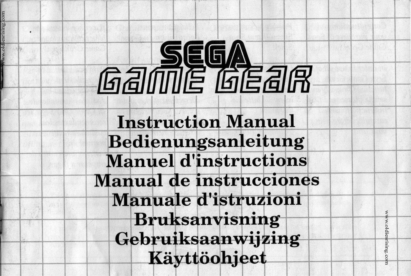 Sega Game Gear Instruction Manual