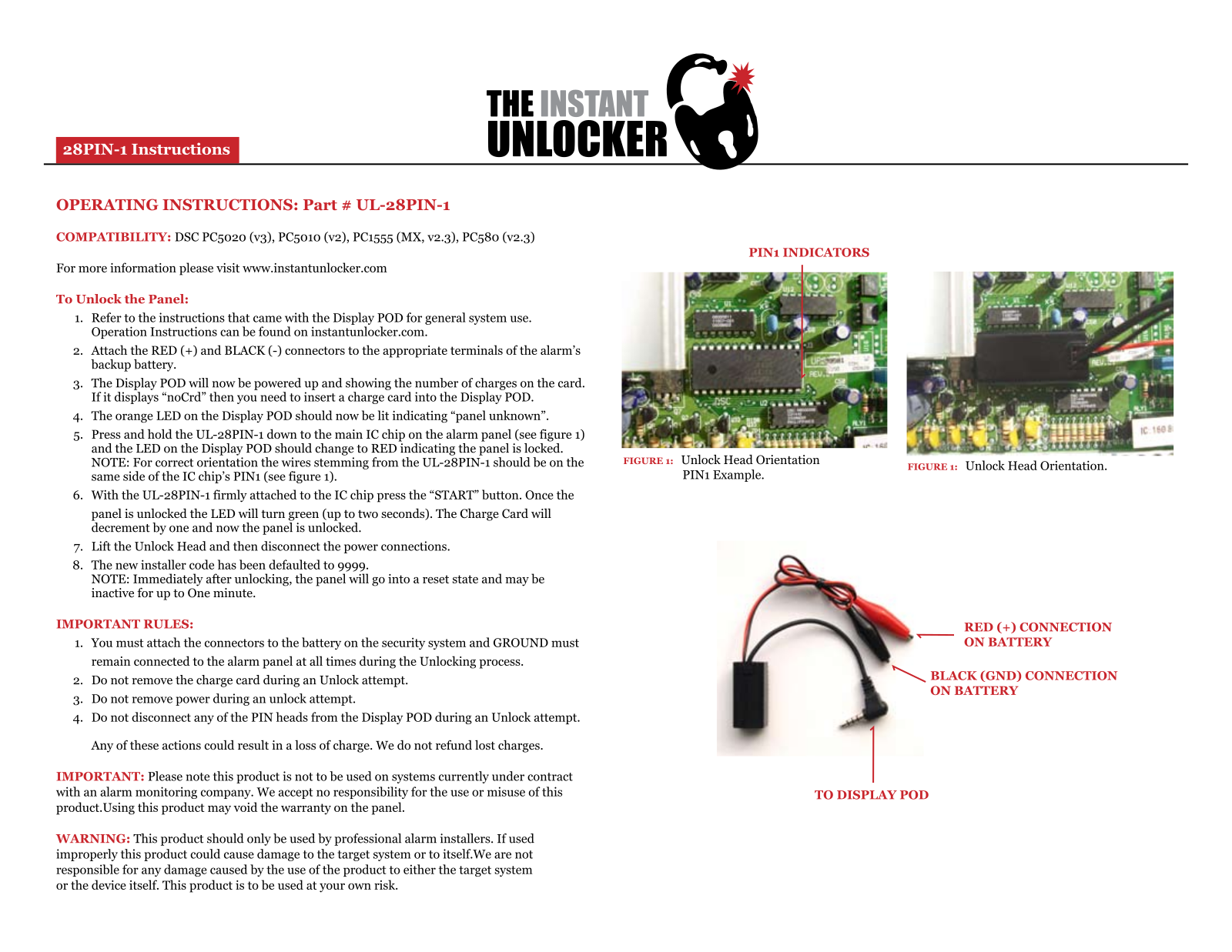 Linear UL-28PIN-1 User Manual