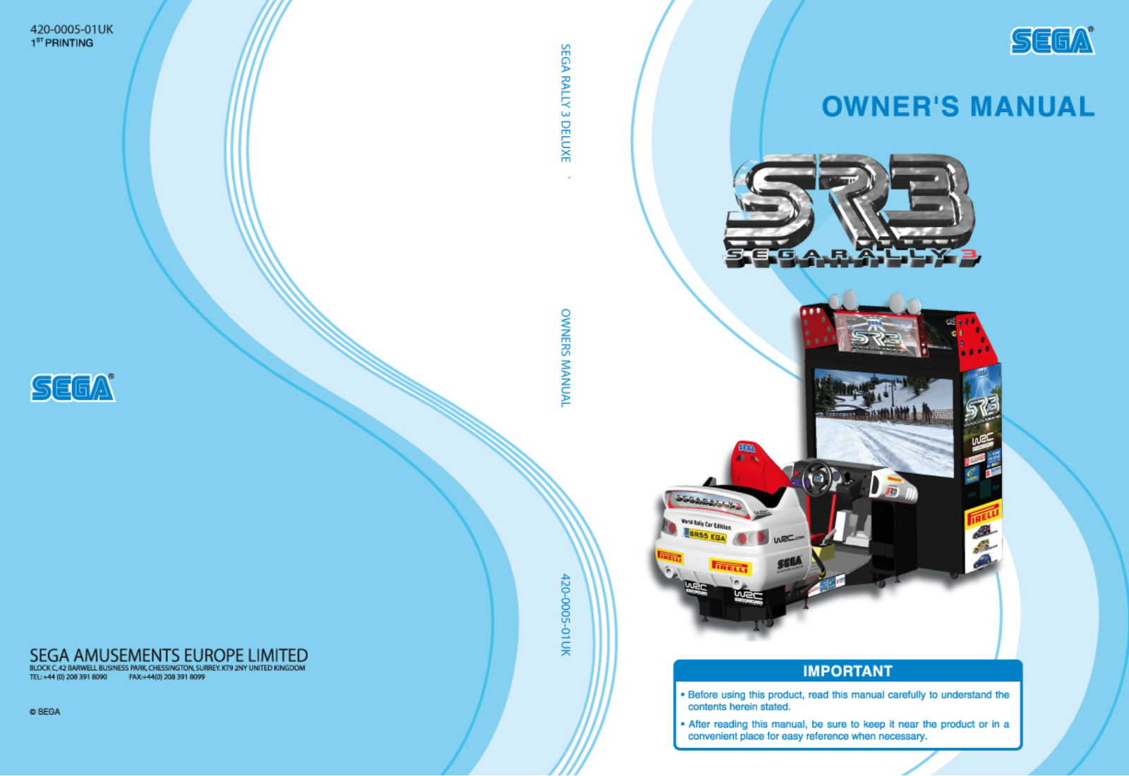 Sega RALLY 3, SR3 User Manual