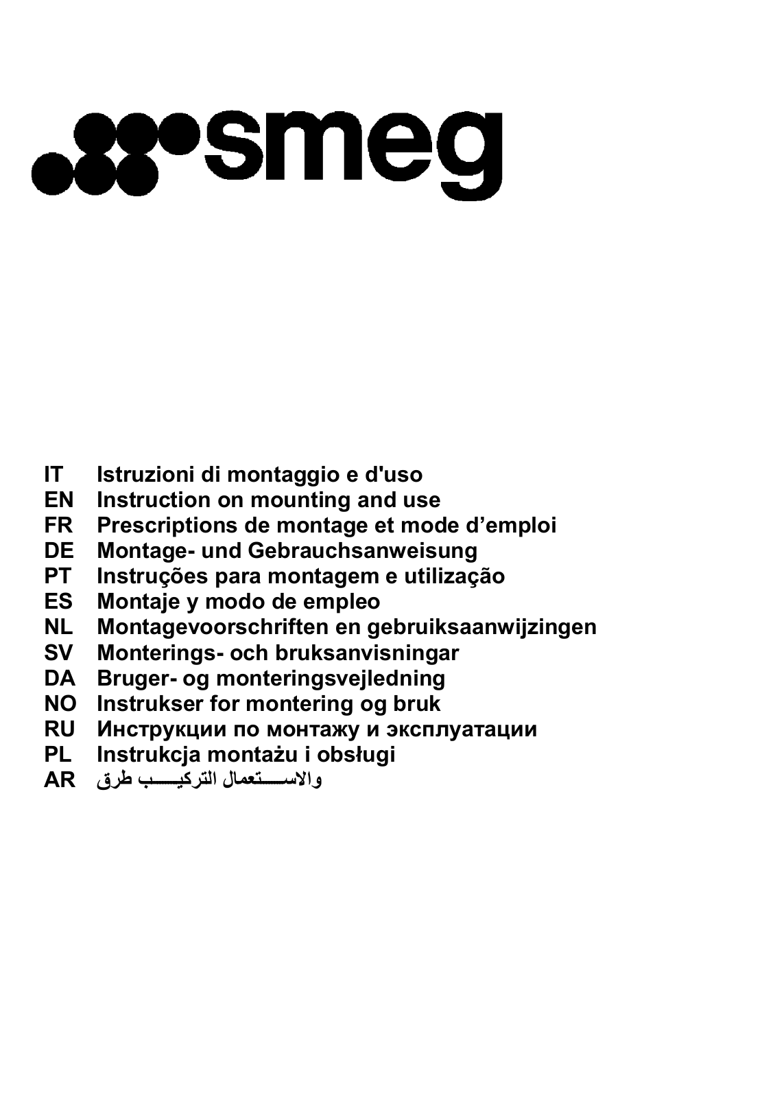 Smeg KSET900XE User manual