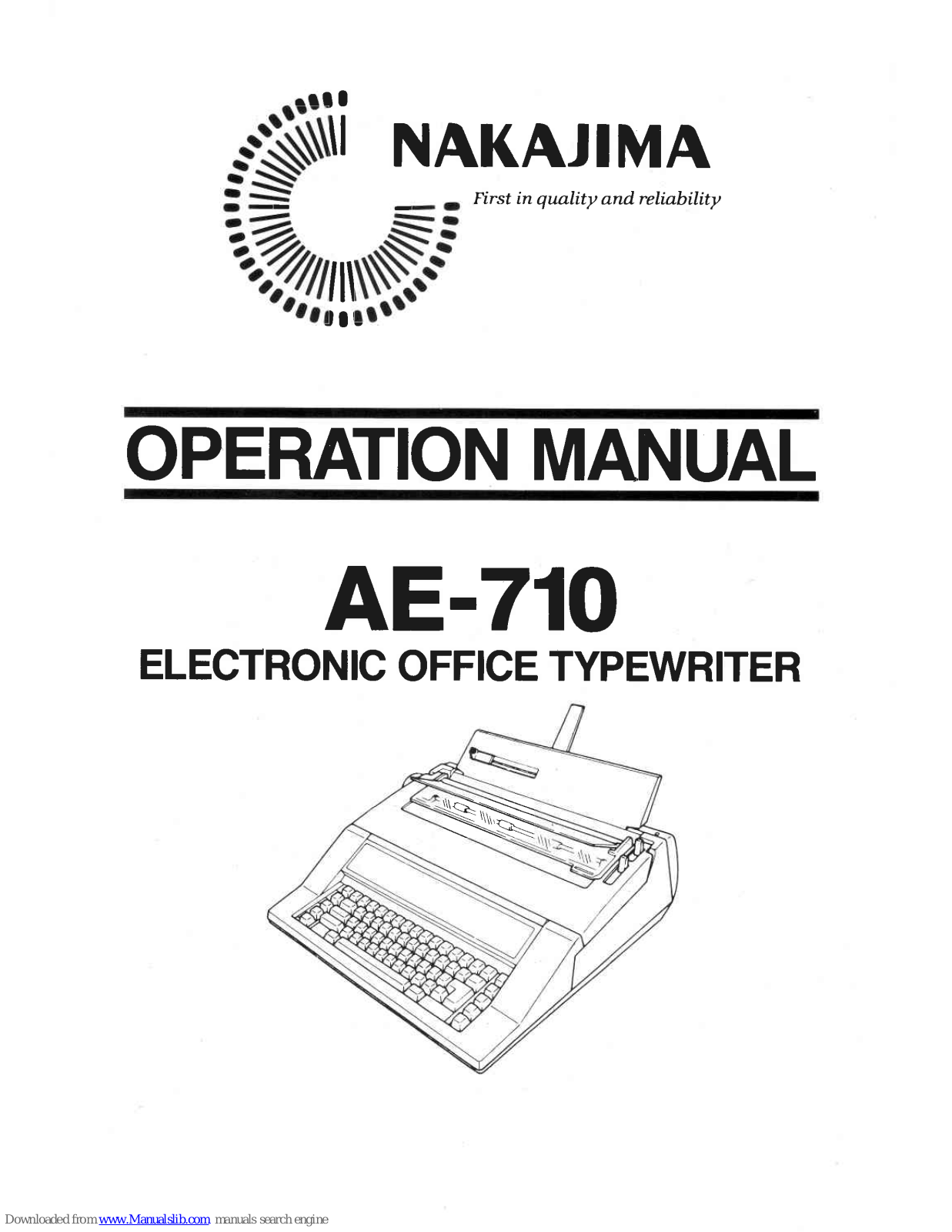 Nakajima AE-710 Operation Manual - ManualMachine.com