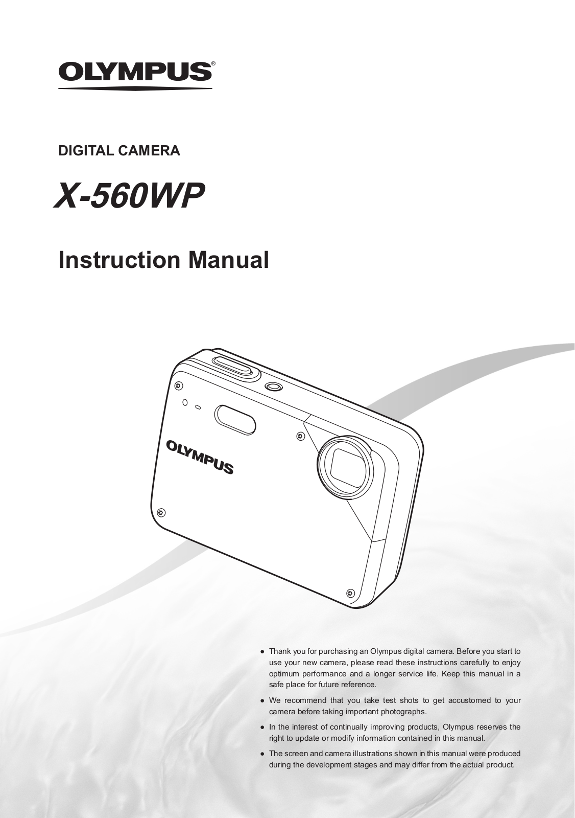 Olympus X-560WP Instruction Manual