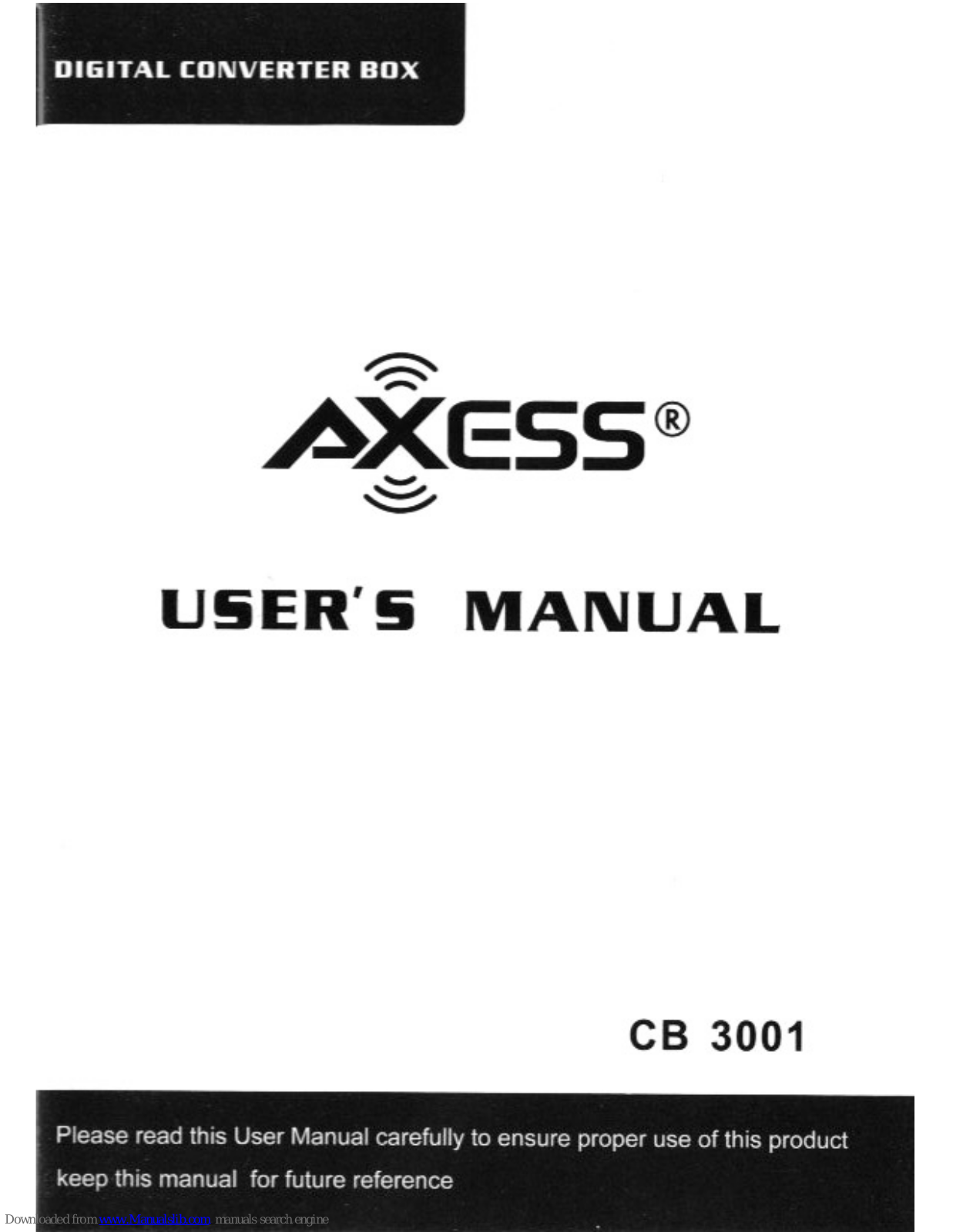 Axess CB 3001 User Manual