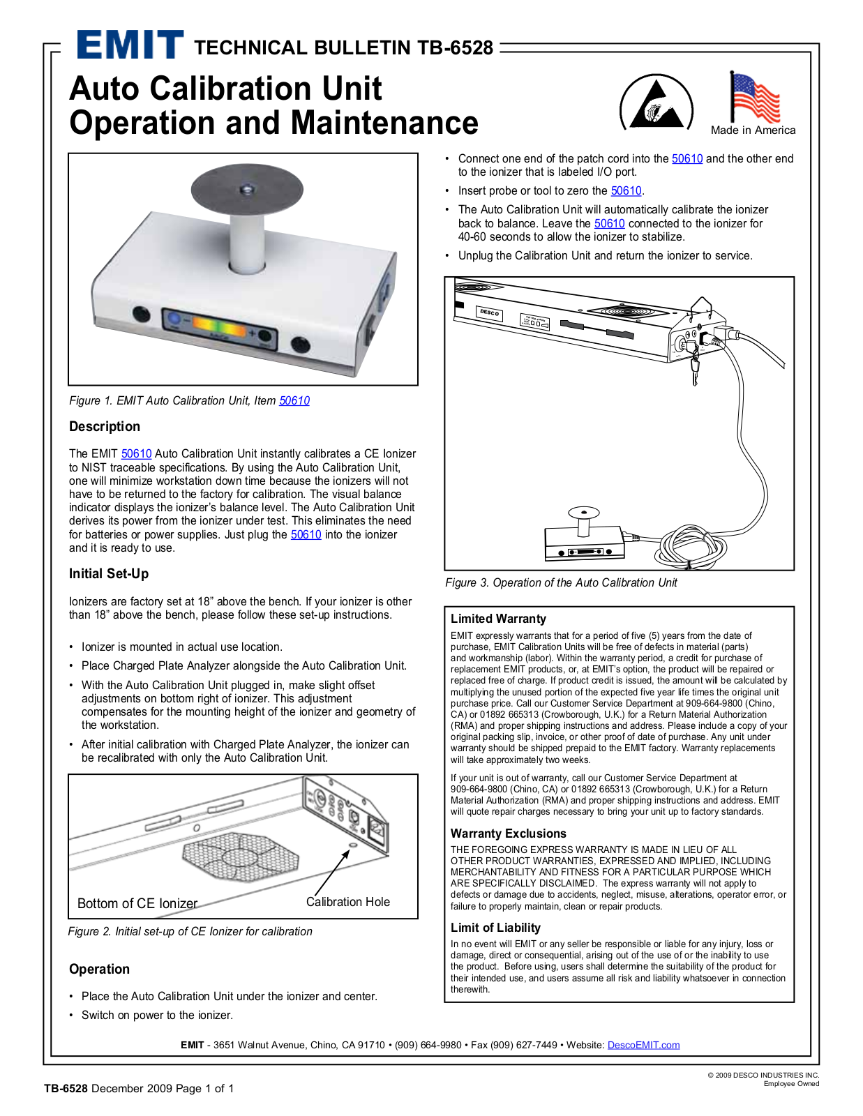 Desco 50610 Installation  Manual