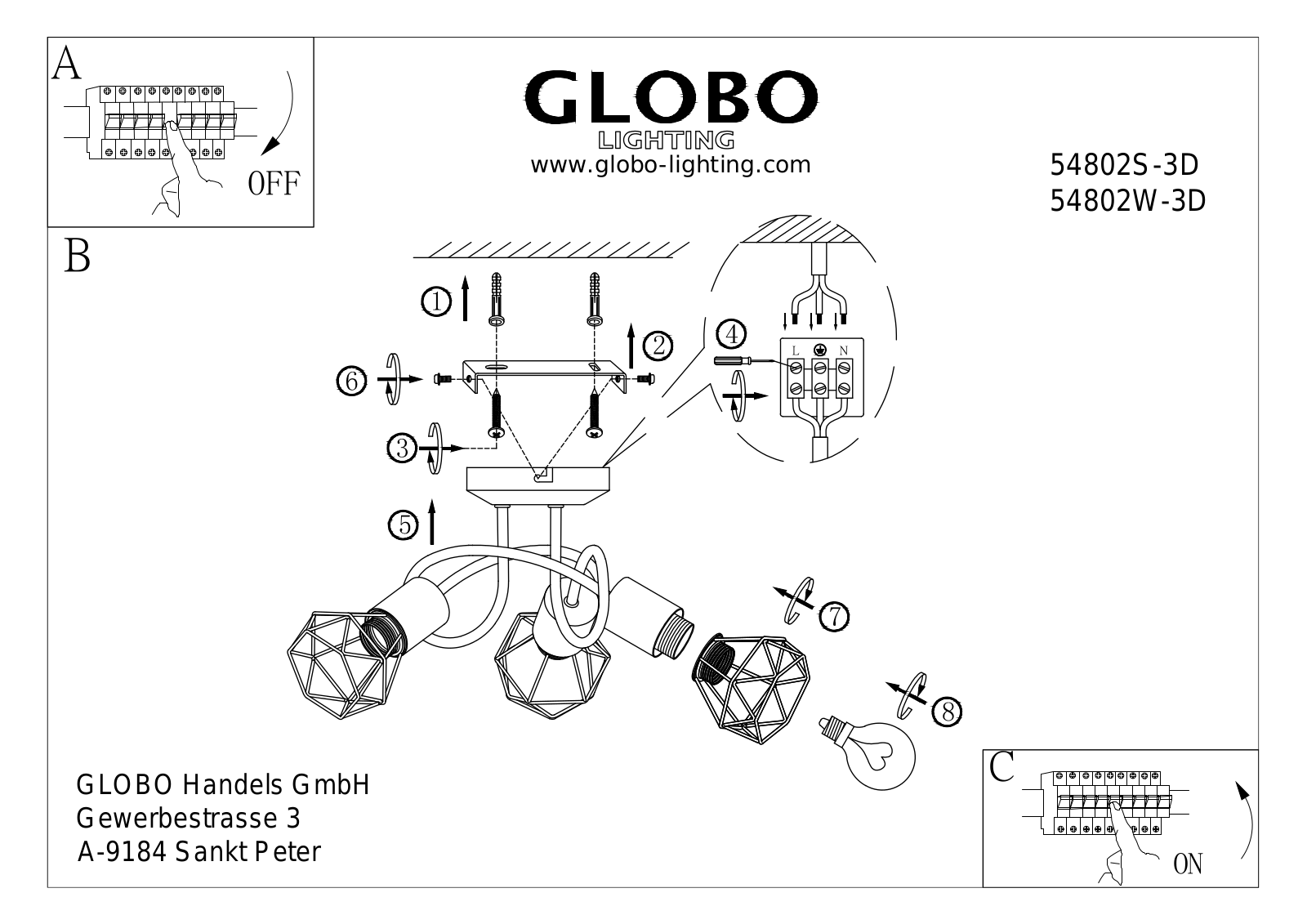 GLOBO 54802S-3D User guide - ManualMachine.com