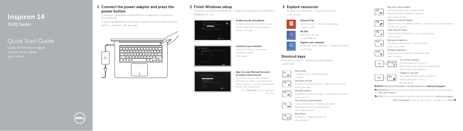 Dell Inspiron 14 5442 Quick Start Manual