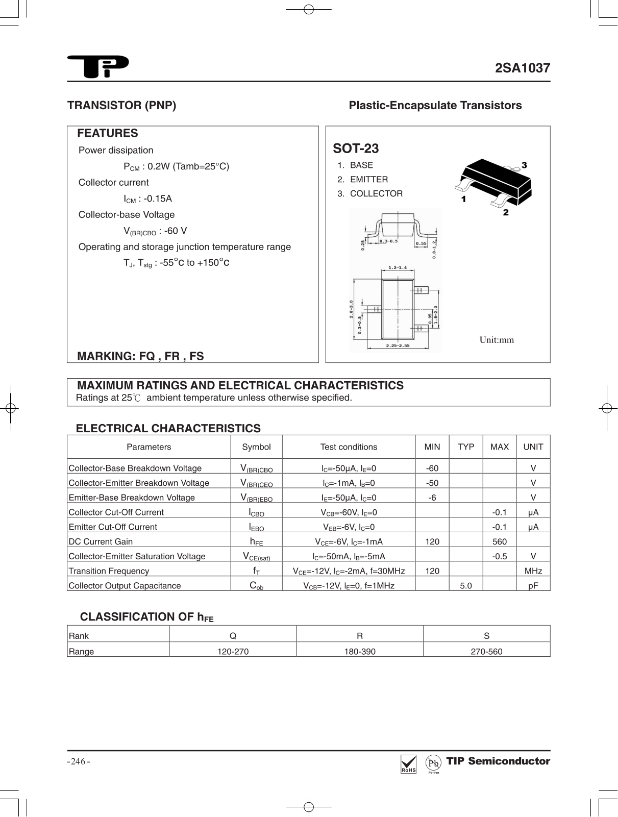 TIP 2SA1037 Schematic