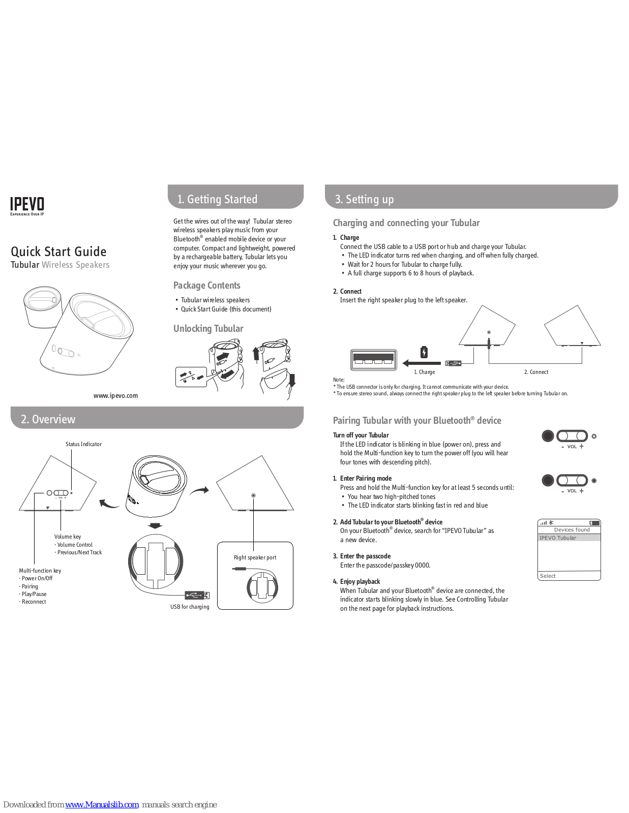 Ipevo Tubular Quick Start Manual