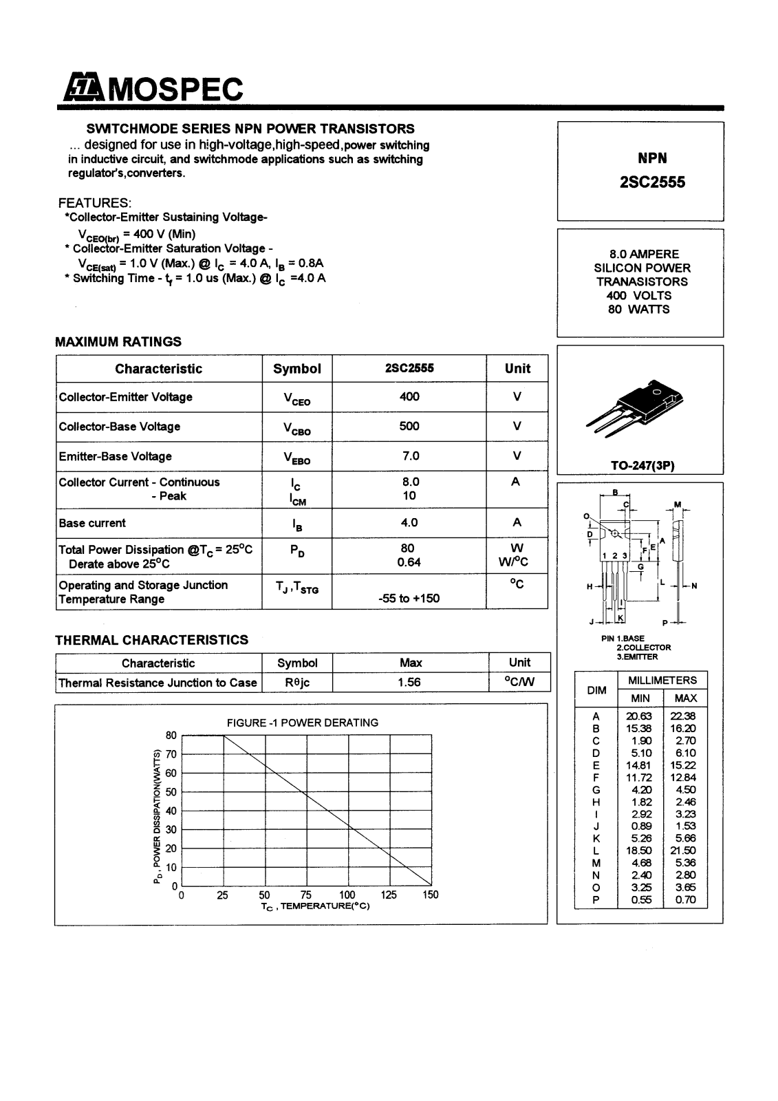 MOSPEC 2SC2555 Datasheet