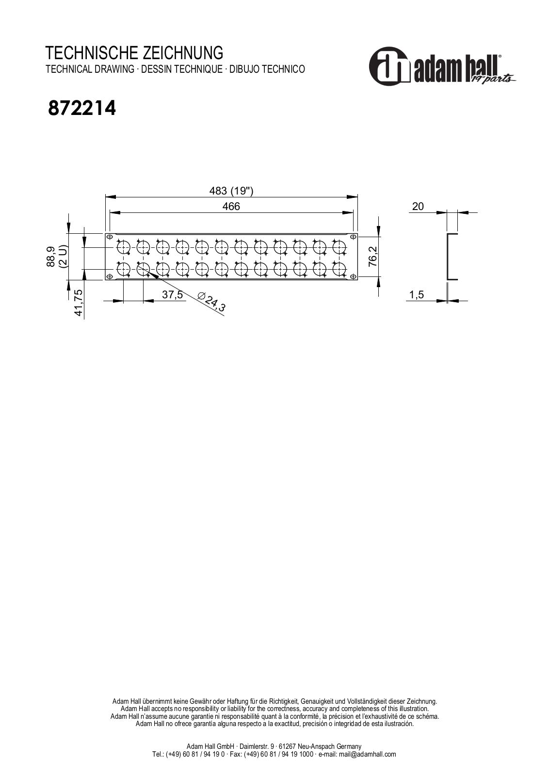 Adam Hall 872214 User guide - ManualMachine.com