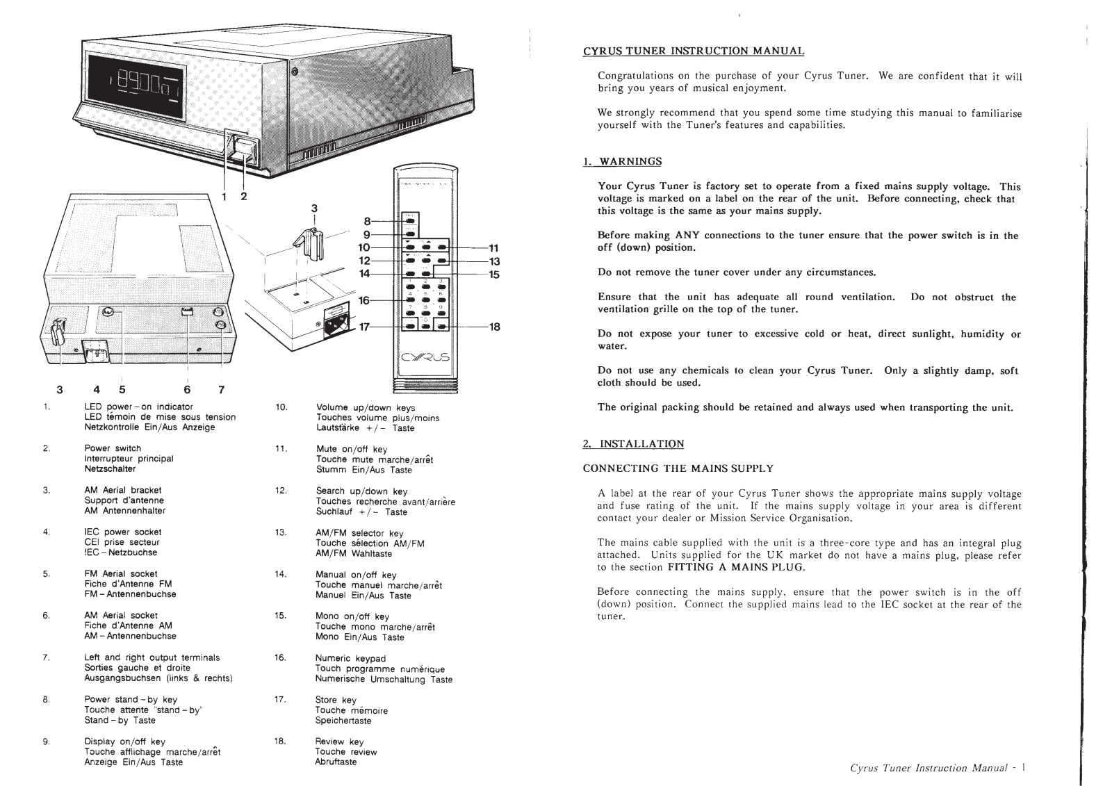 Cyrus Tuner User Instruction