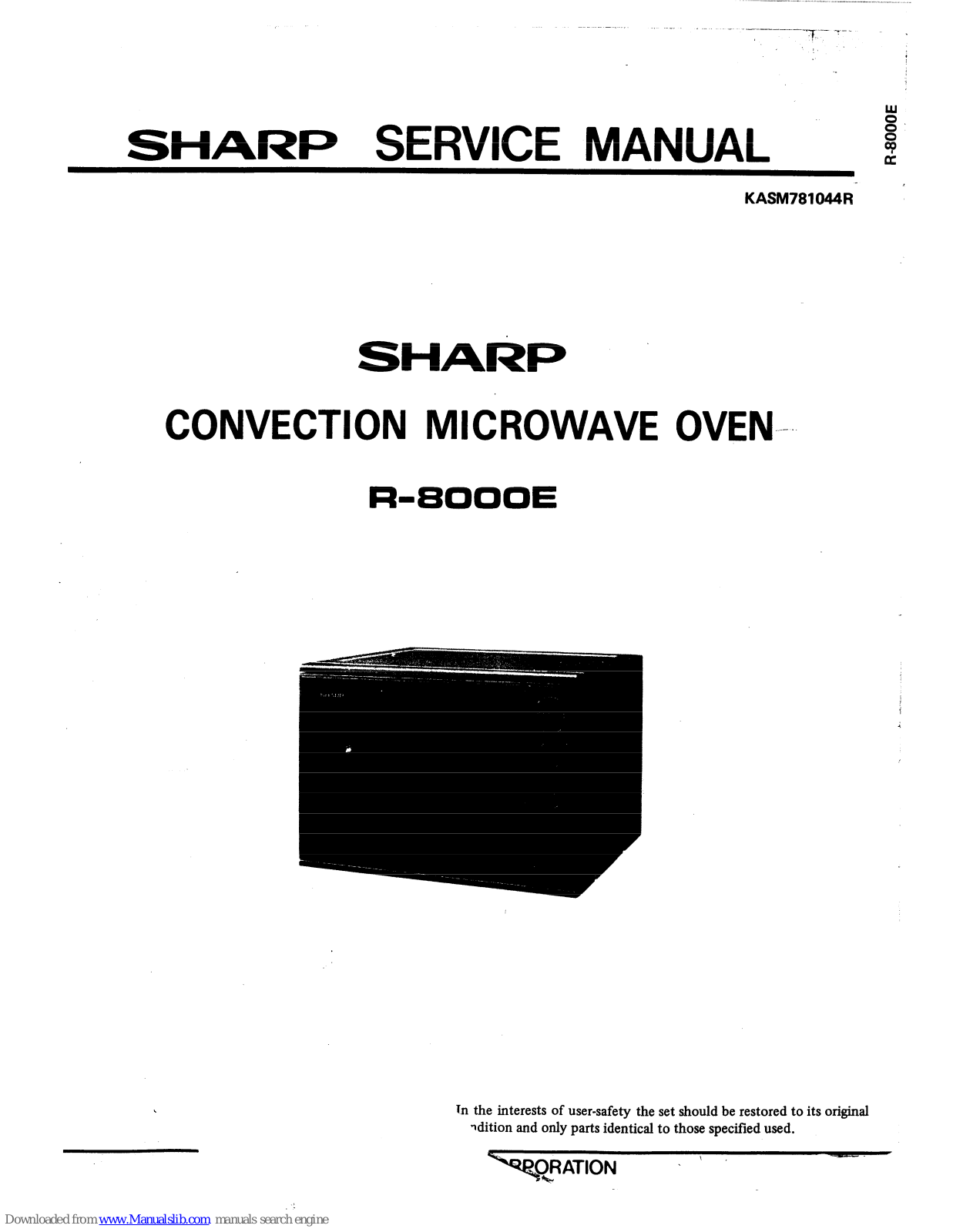 Sharp R-8000E Service Manual - ManualMachine.com