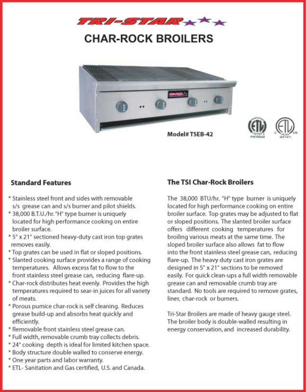 Tri-Star TSEB-22 User Manual