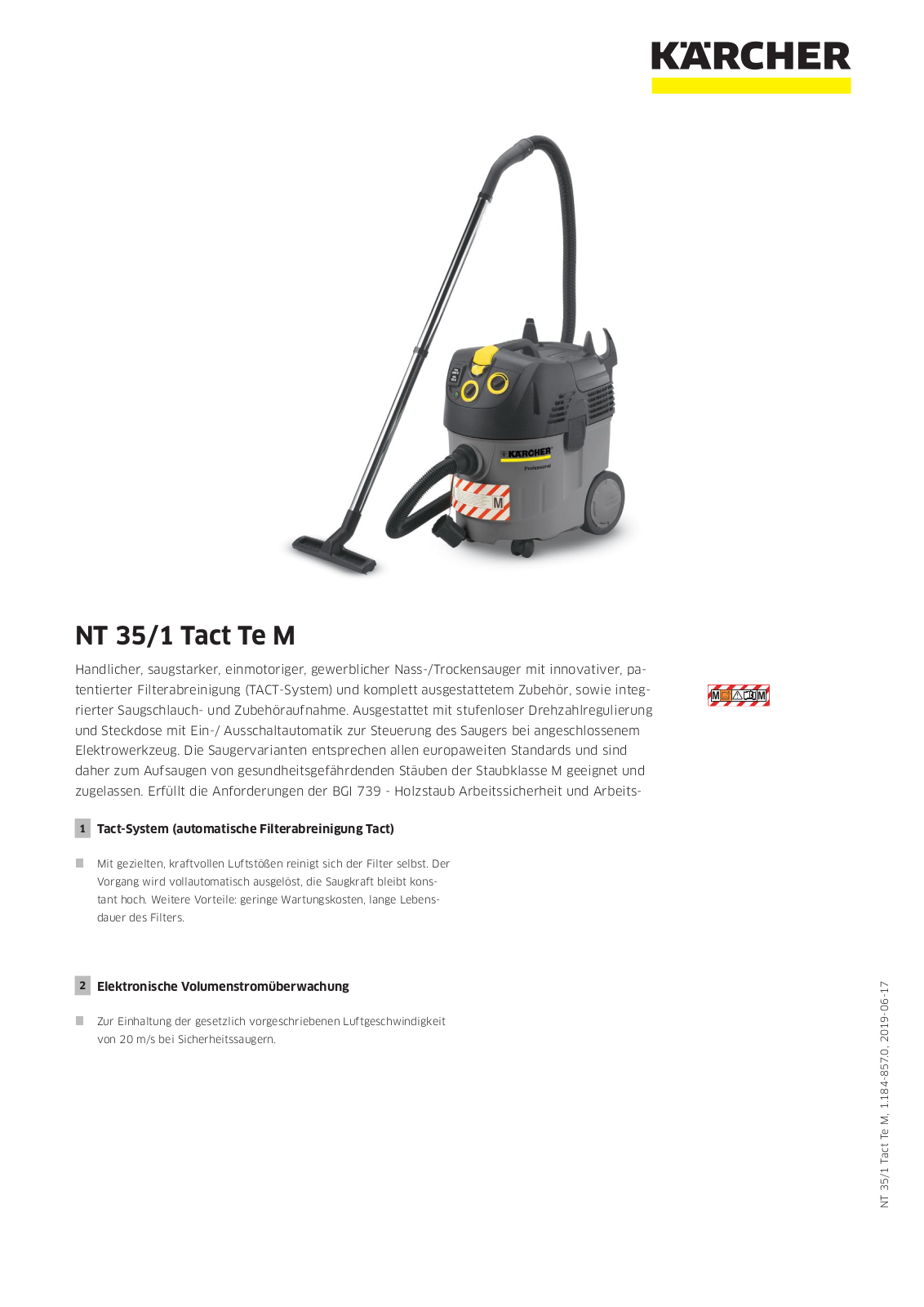 Kärcher NT 35-1 Tact Te M User Manual