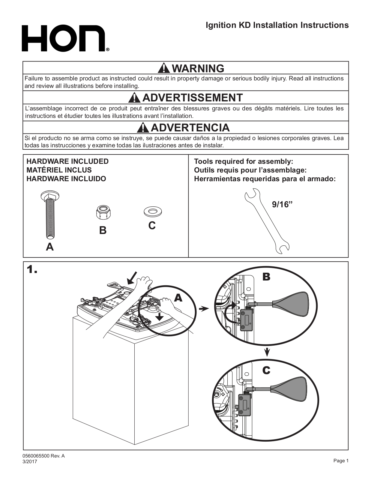 HON HN7724 Installation & Assembly - ManualMachine.com