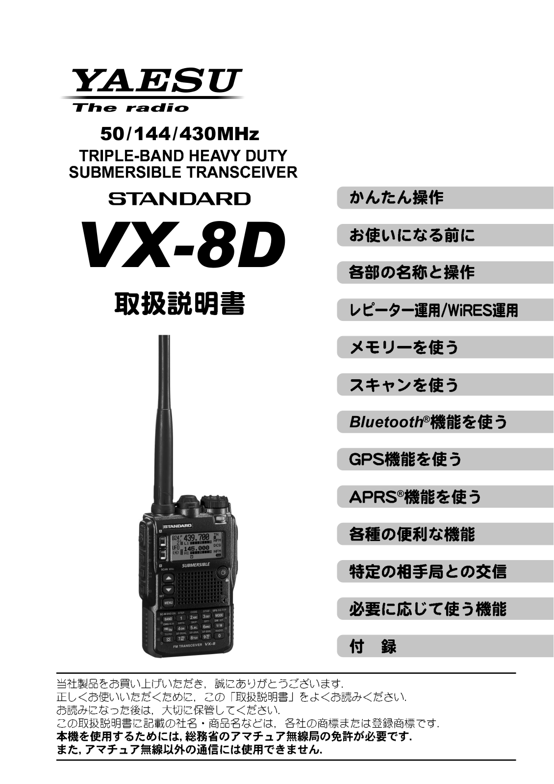 YAESU VX-8D User guide - ManualMachine.com
