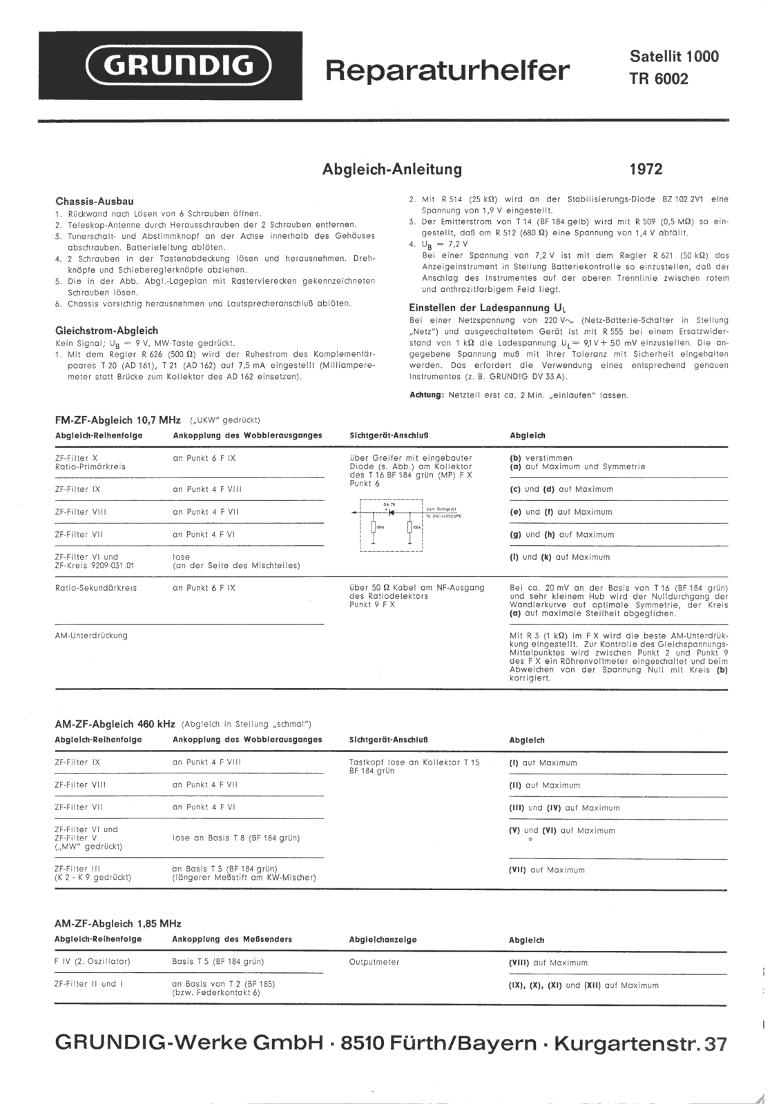 Grundig Satellit-1000 Service Manual