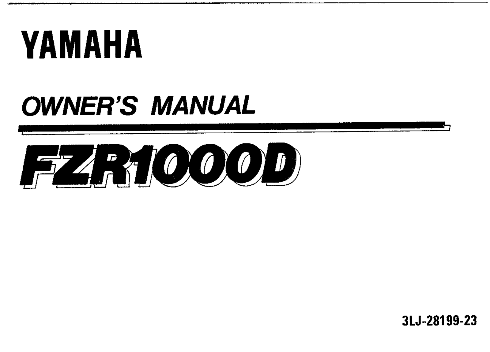 Yamaha FZS1000 D 1992 Owner's manual