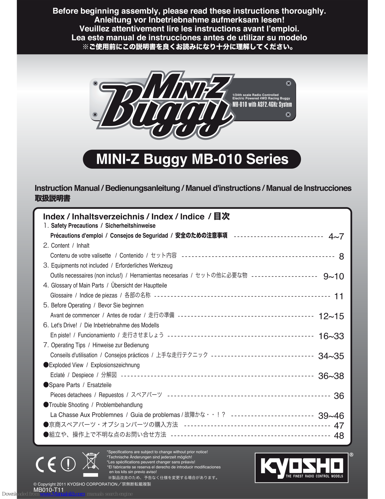 Kyosho MINI-Z Buggy MB-010 Series Instruction Manual