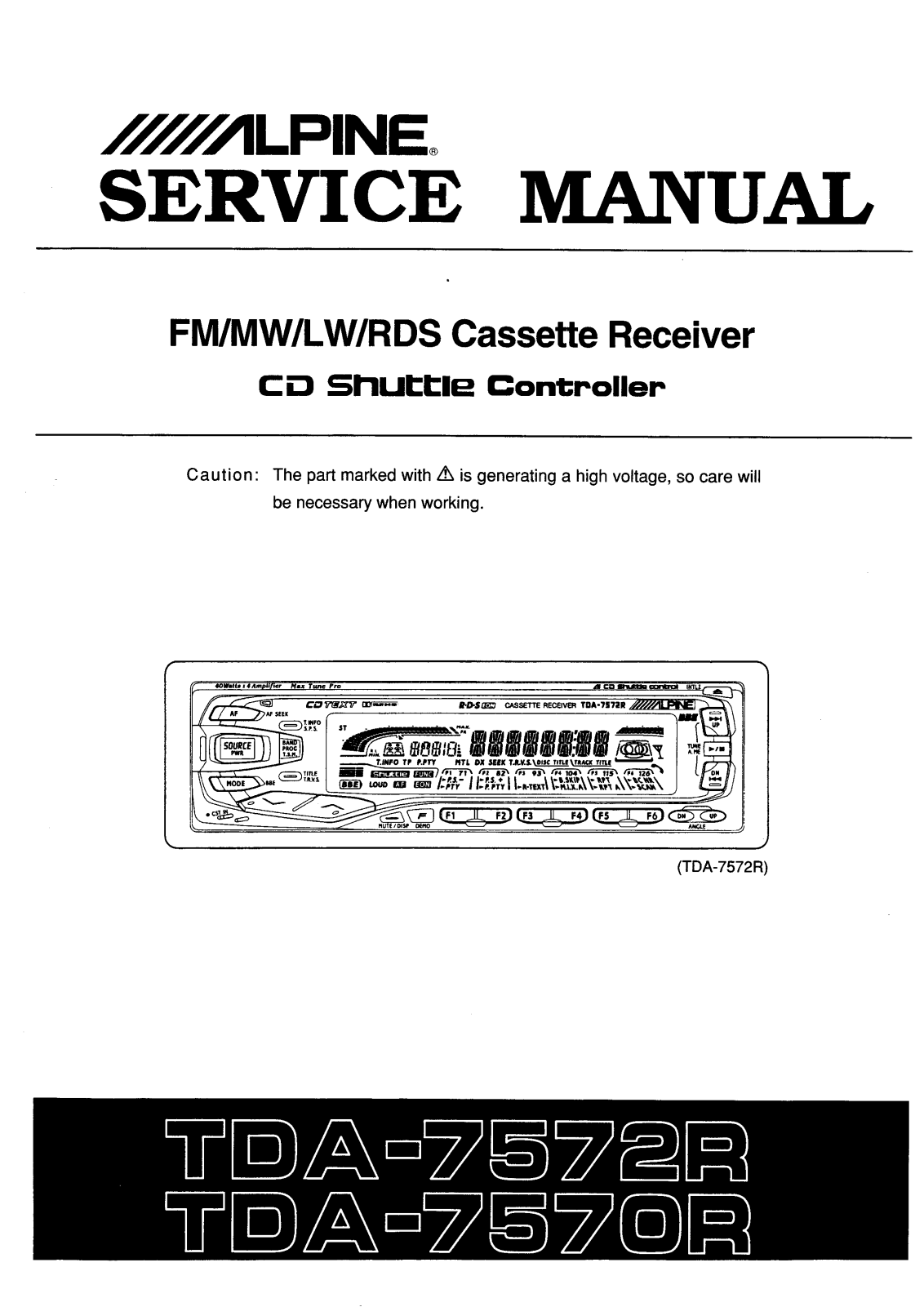 Alpine TDA-7570-R, TDA-7572-R Service manual