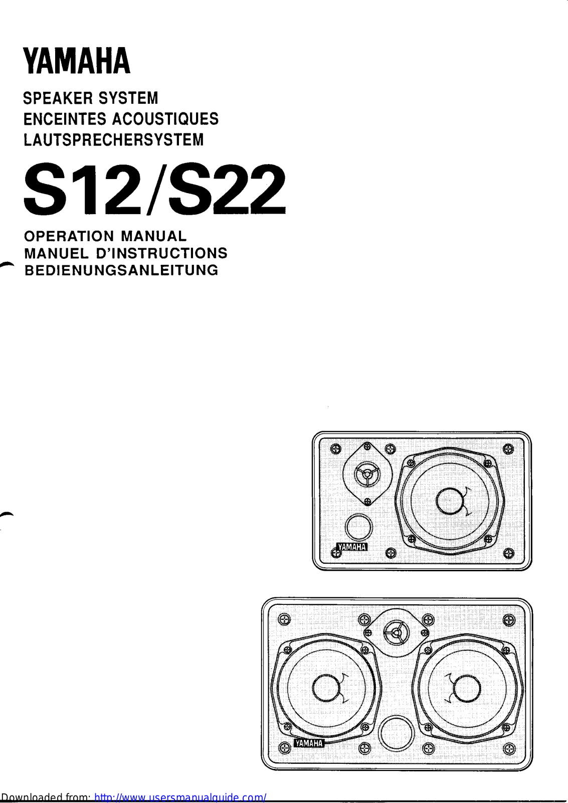 Yamaha Audio S22, S12 User Manual