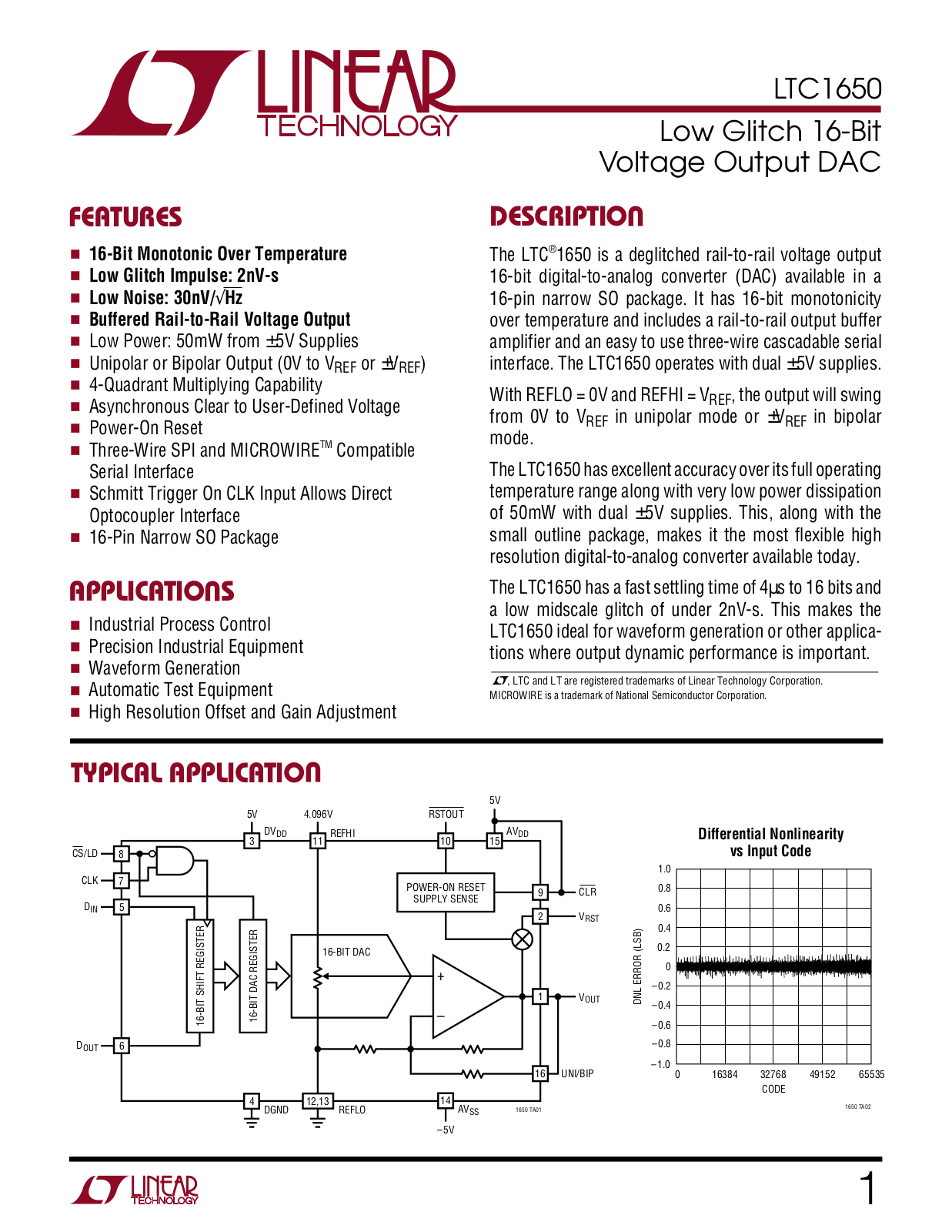 Linear Technology LTC1650 Datasheet