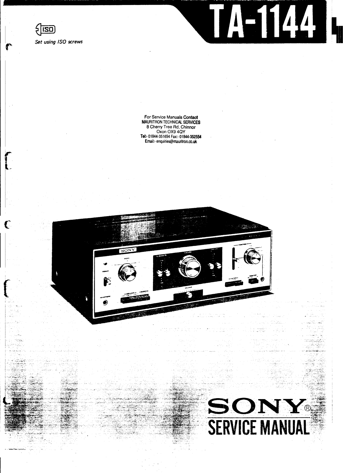 Sony TA-1144 Service manual