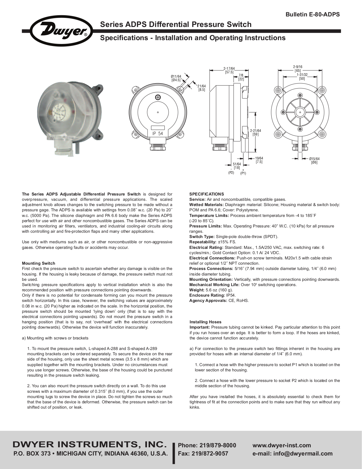 Dwyer ADPS User Manual