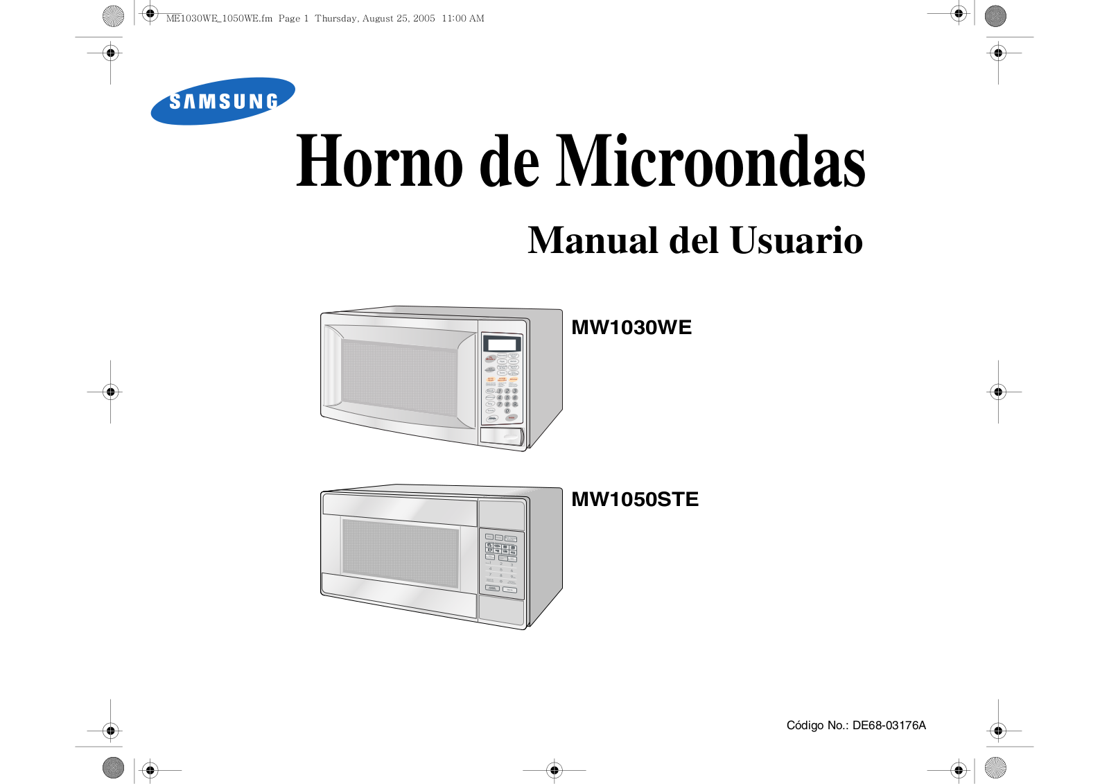 Samsung MW1050STE, MW1030WE User Manual