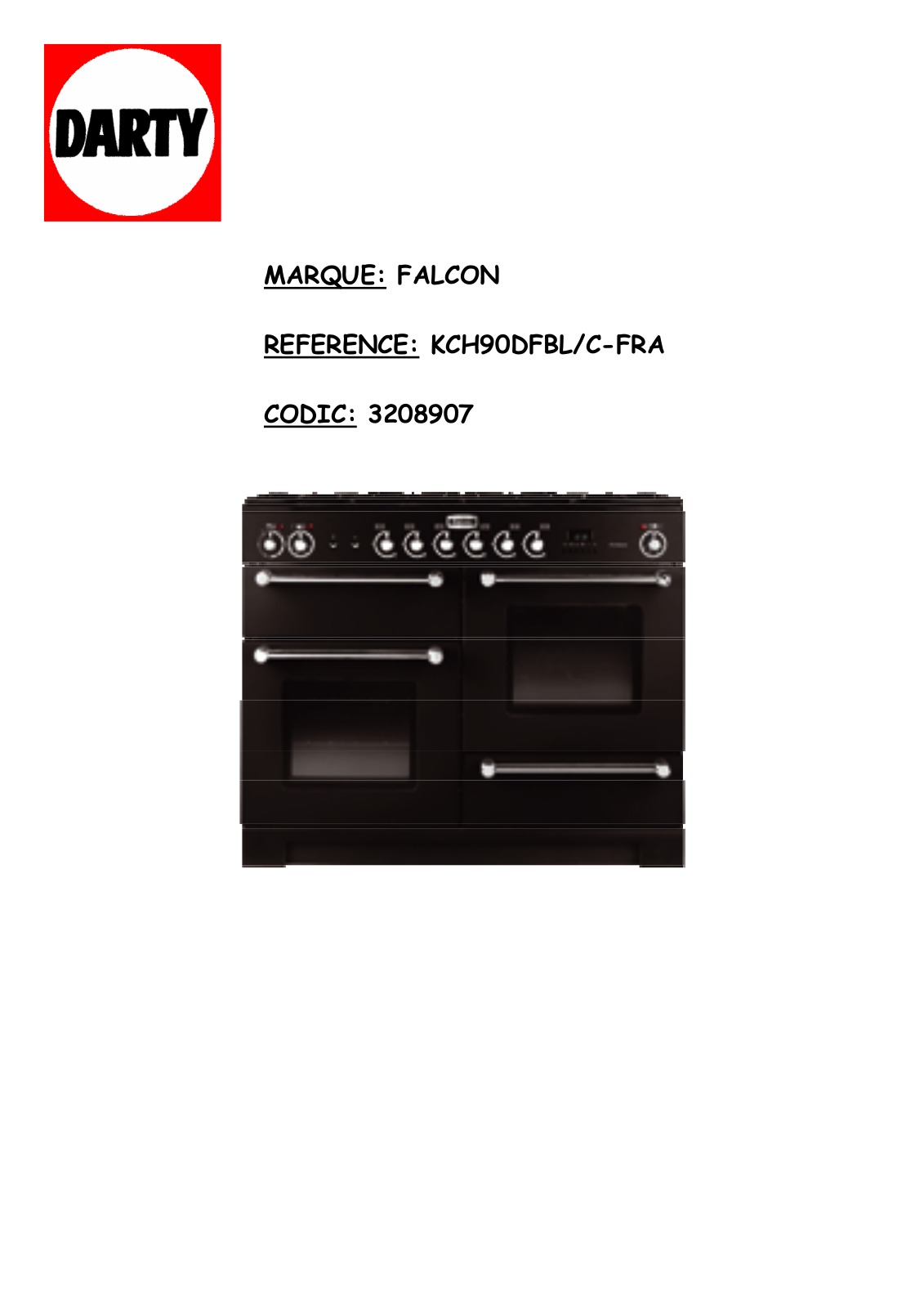 Falcon KCH90DFBL Instructions Manual