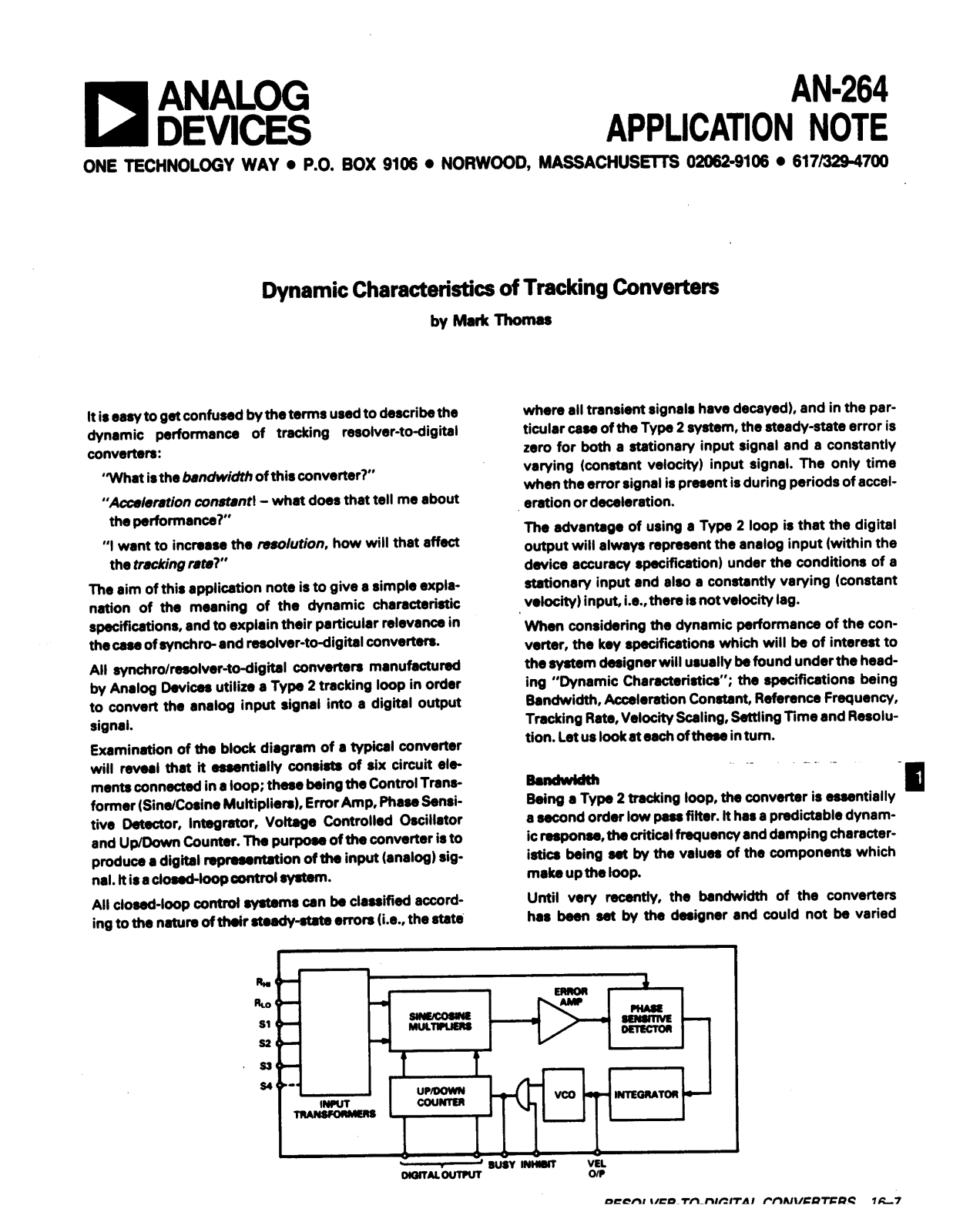 ANALOG DEVICES AN-264 Service Manual