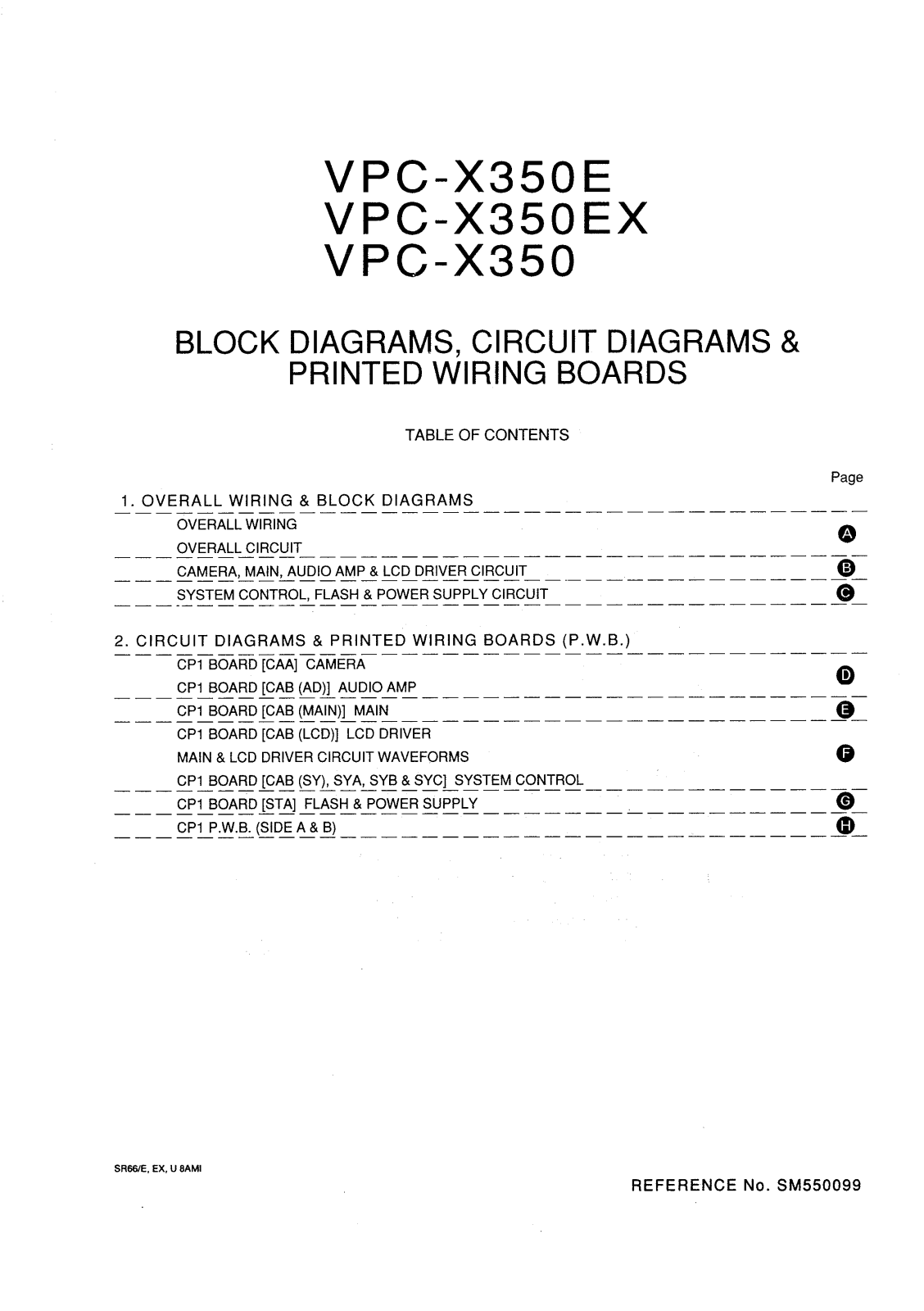 SANYO VPC-X350EX, VPC-X350E, VPC-X350 BLOCK DIAGRAMS