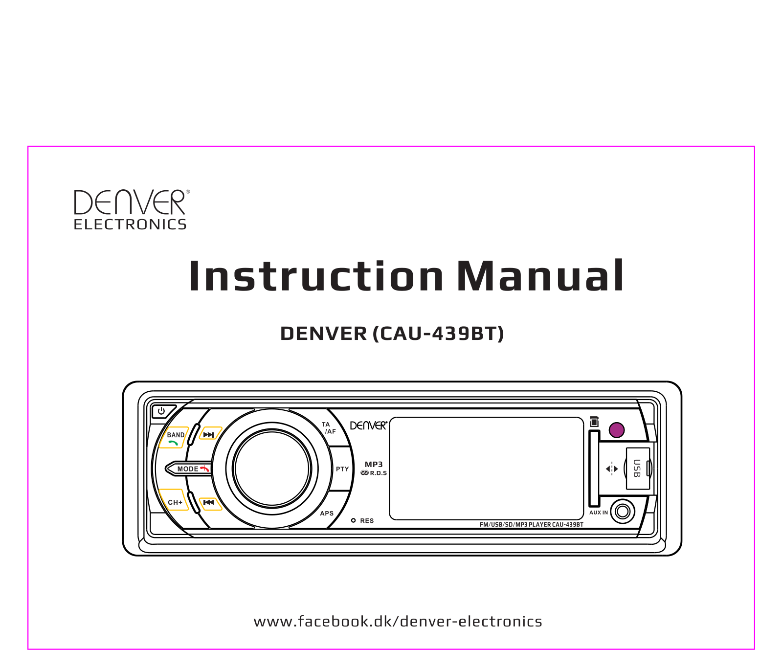 Denver CAU-439BT Quick Set-Up Guide