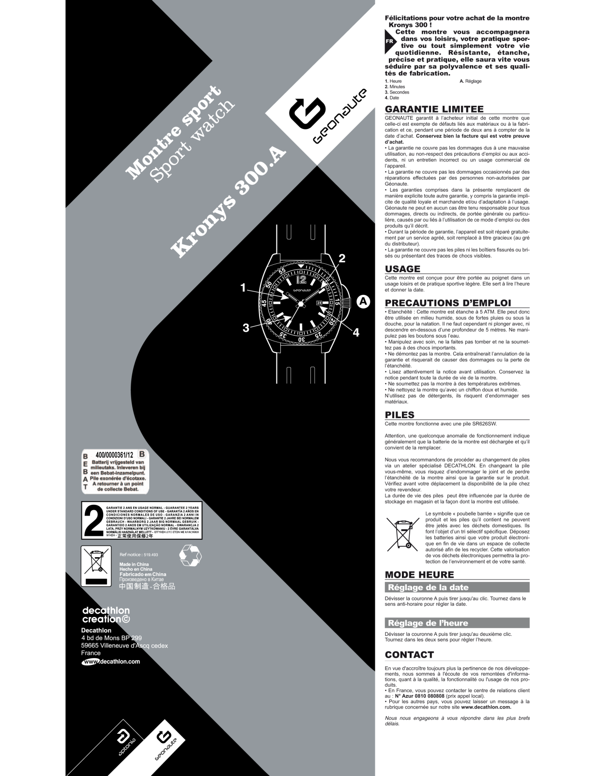 GEONAUTE KRONYS 300A User Manual