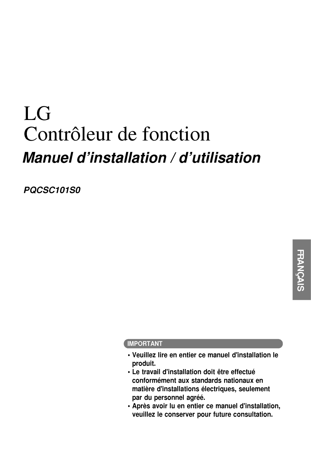 LG PQCSC101S0 User Manual