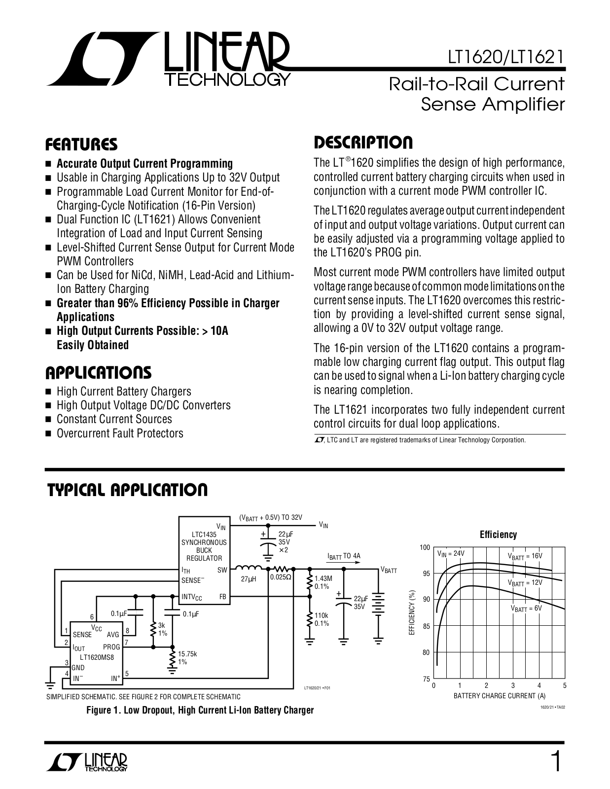 Linear Technology LT1621, LT1620 Datasheet