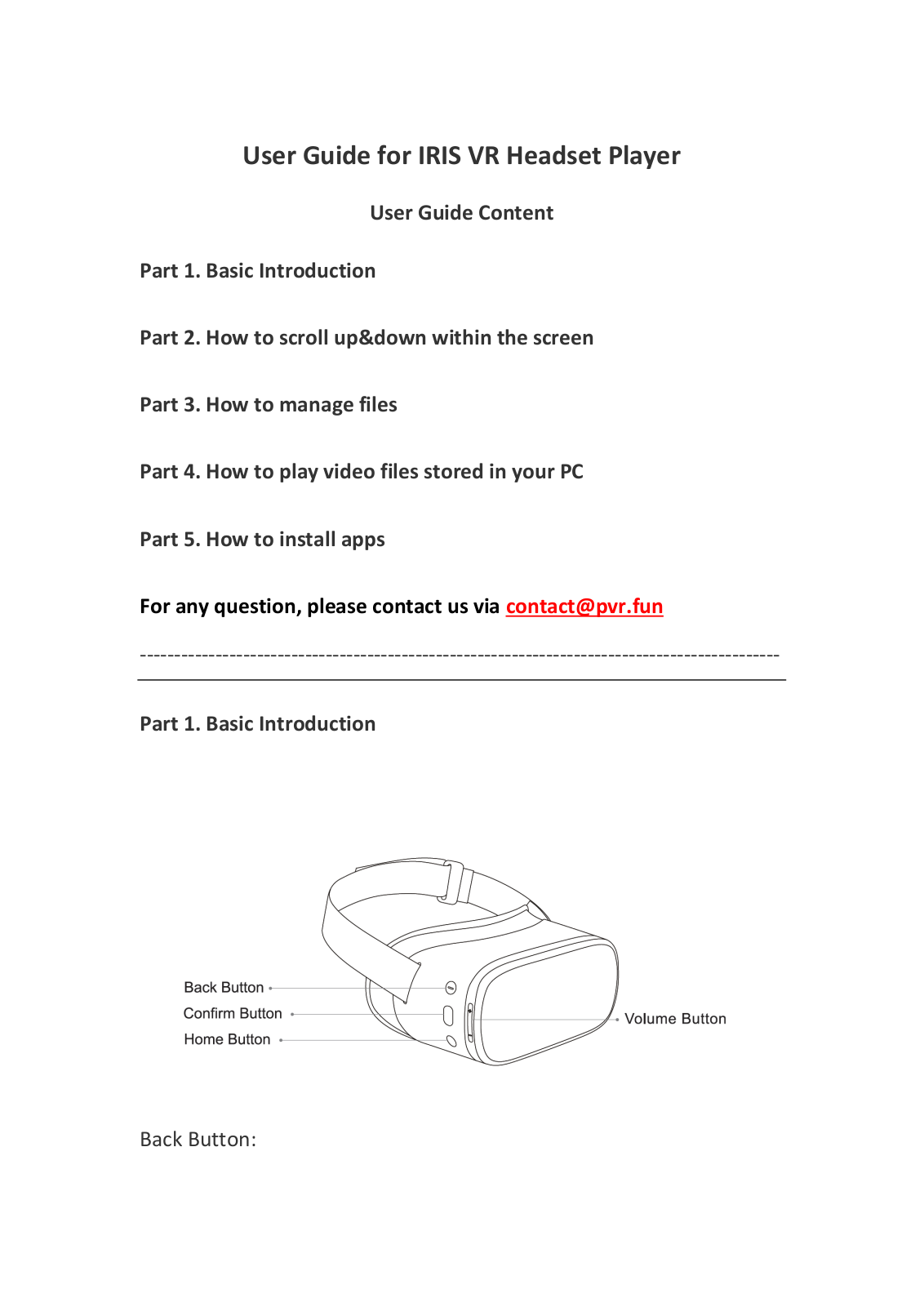 PVR IRIS VR User Manual - ManualMachine.com