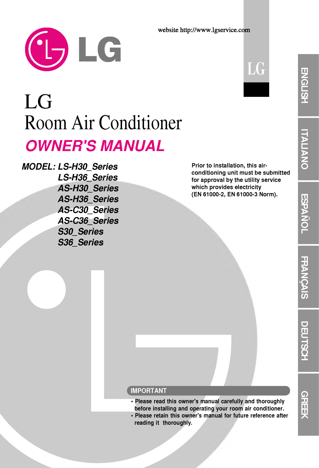 LG S30AHP SM0, S36AHP SN0 Manual