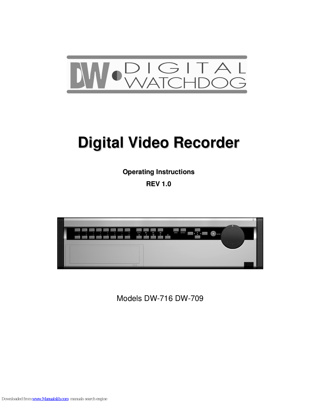 Digital Watchdog DW-716 DW-709, DW-709 Operating Instructions Manual