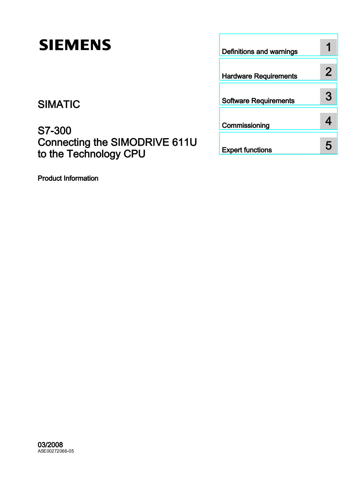 Siemens SIMODRIVE 611U, SIMATIC S7-300 Product Information