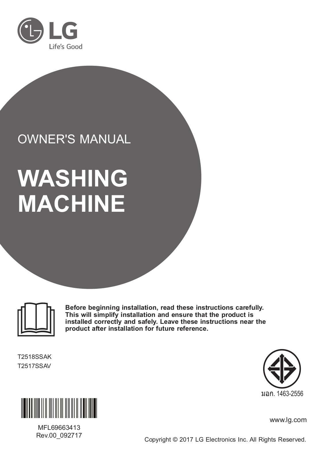 LG T2517SSAV Instruction manual