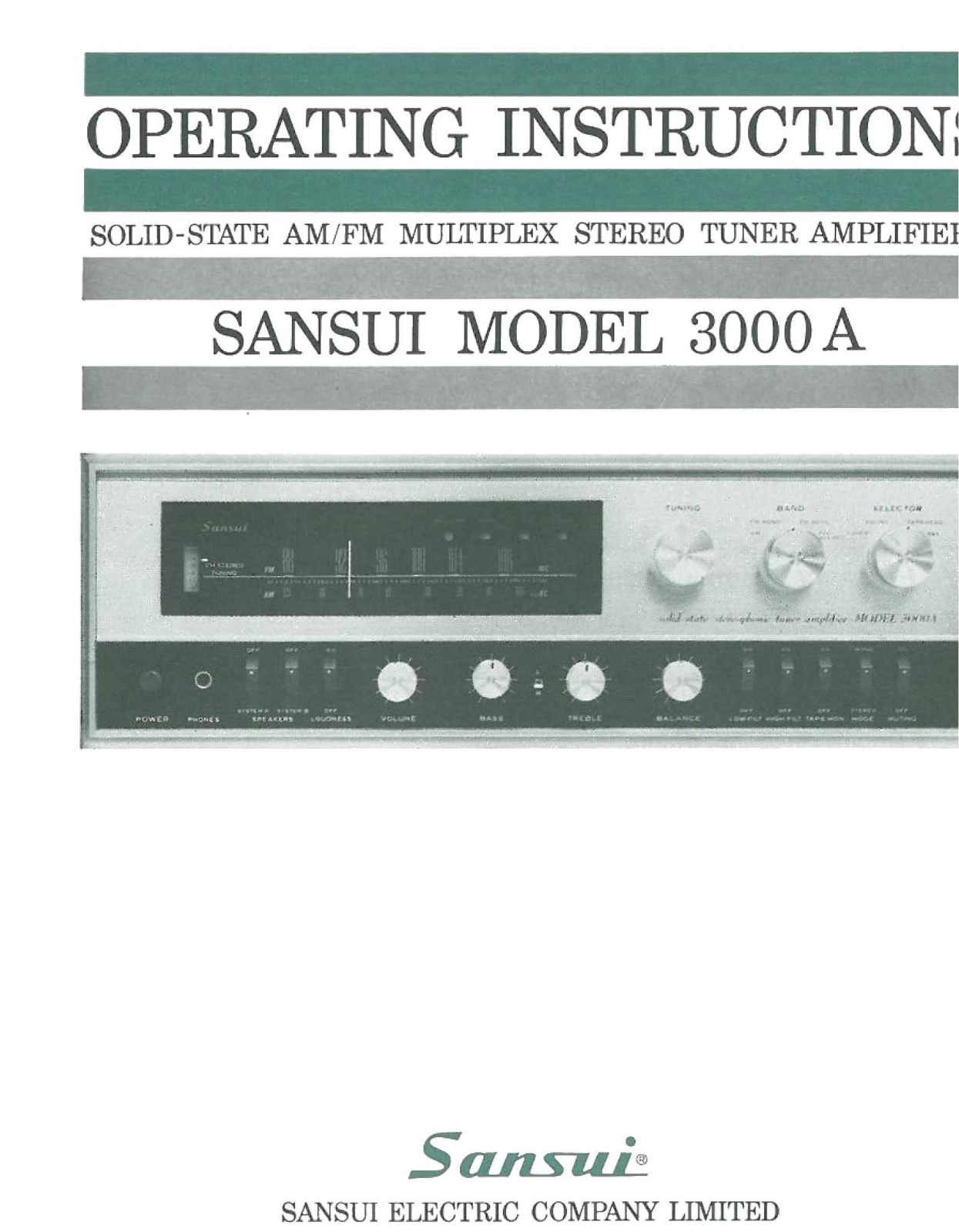 Sansui 3000-A Owners Manual