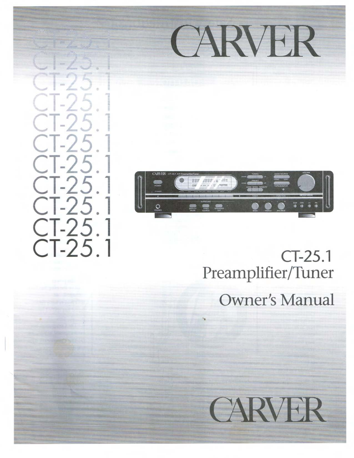 Carver CT-25.1 Owners manual