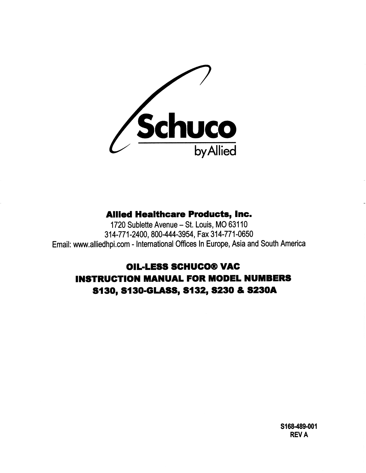 Schuco 130, S130-GLASS, S132, S230, S230A User guide - ManualMachine.com