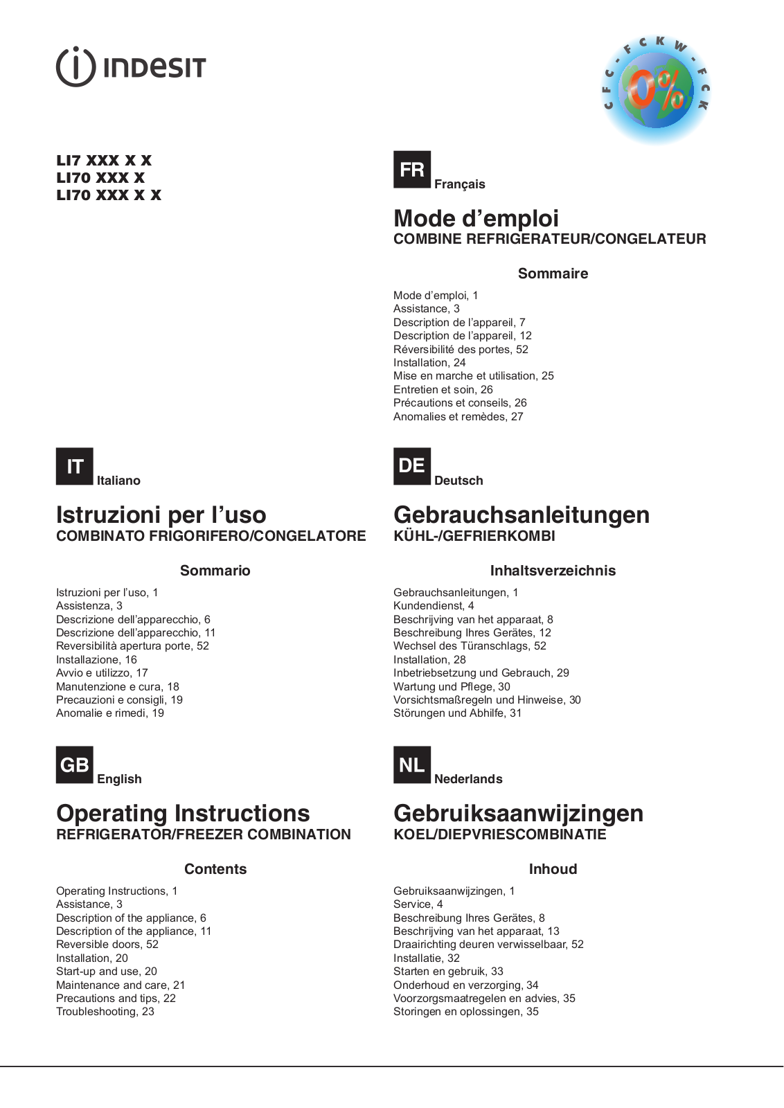 INDESIT LI7 FF2 W B User Manual