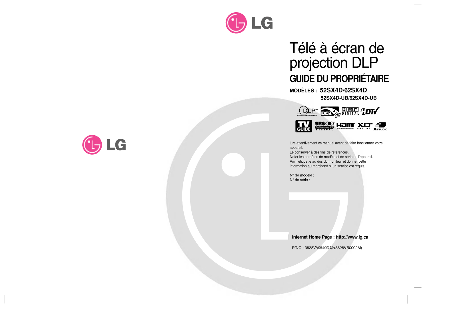 LG 52SX4D Owner’s Manual