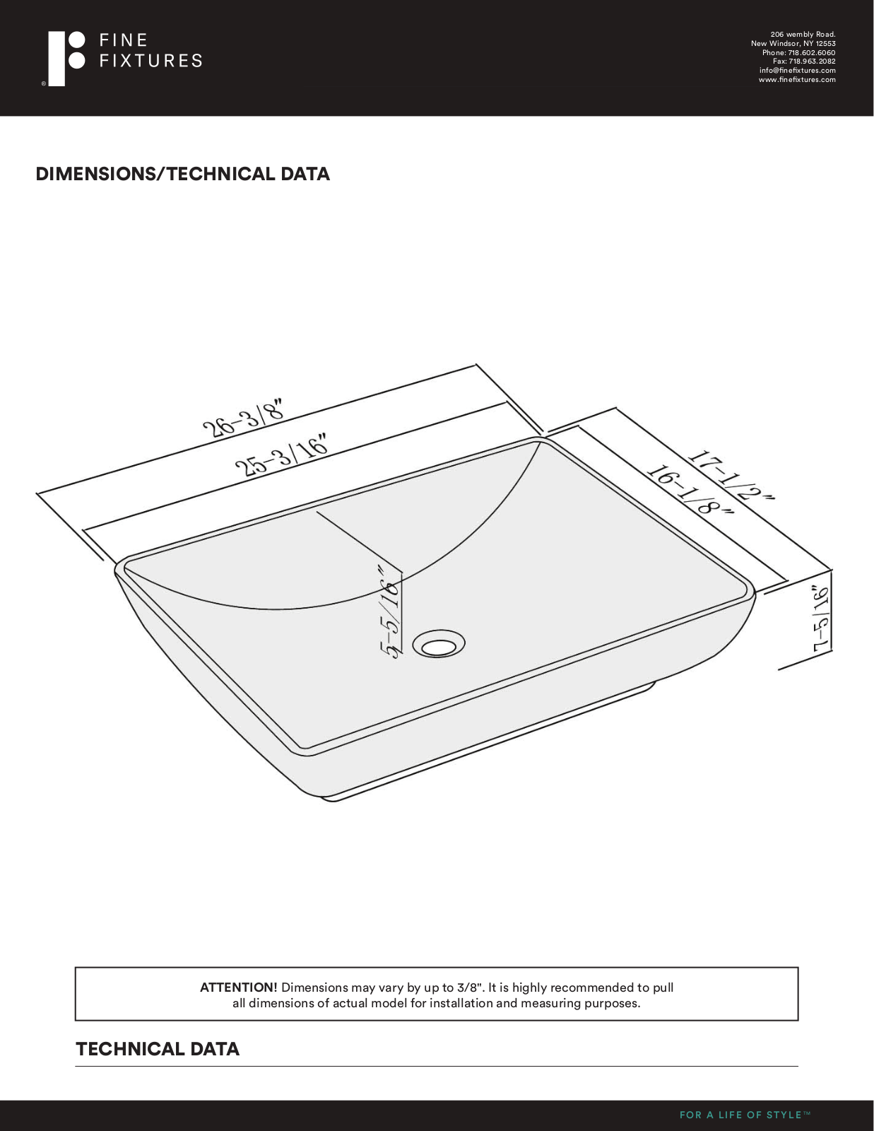Fine Fixtures FINF1009 Specifications - ManualMachine.com