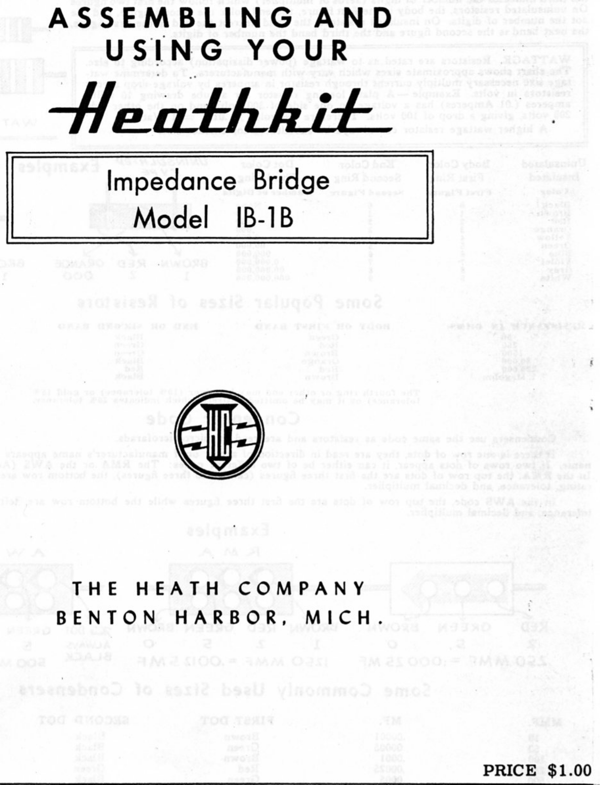 Heath Heathkit IB-1B Operating Manual