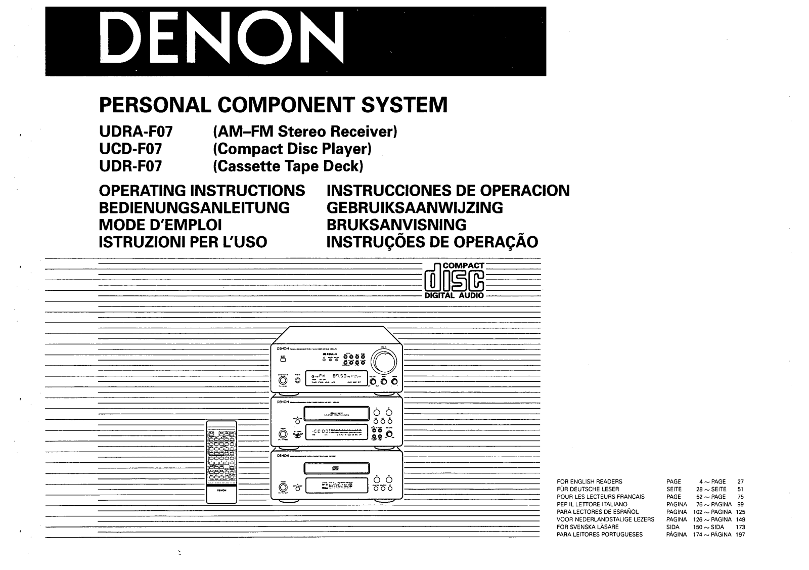 DENON UDRA-F07 User Manual